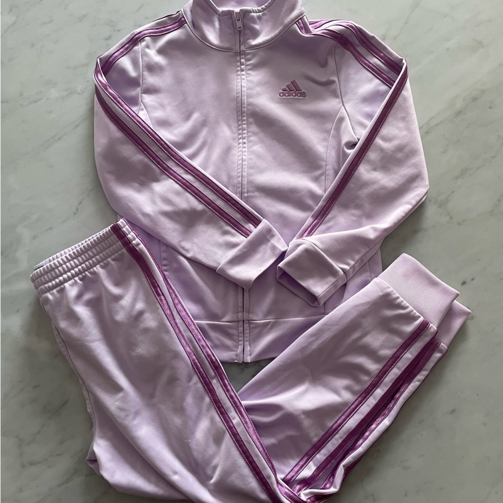 Adidas Light Purple Tracksuit with Pink Accents